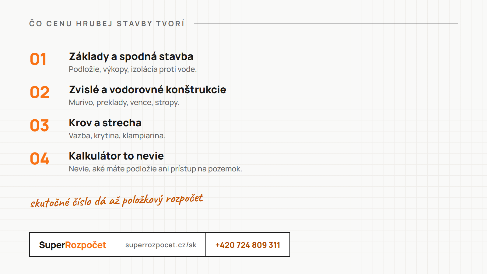Čo tvorí cenu hrubej stavby: základy, konštrukcie, krov a strecha a limity kalkulátora