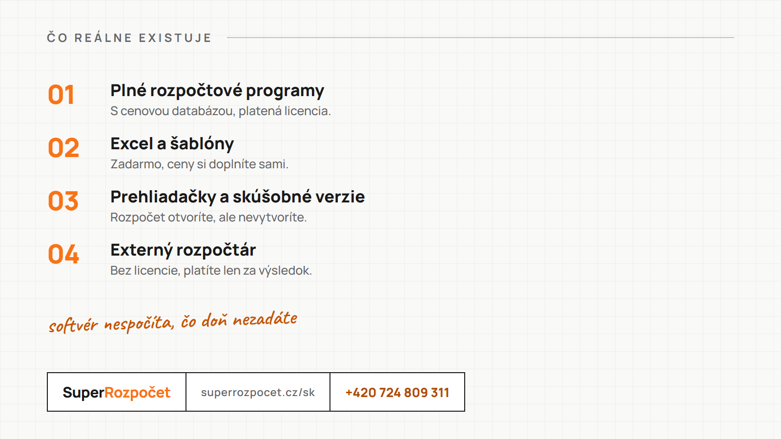Kategórie rozpočtových programov: plné programy, Excel, prehliadačky a externý rozpočtár