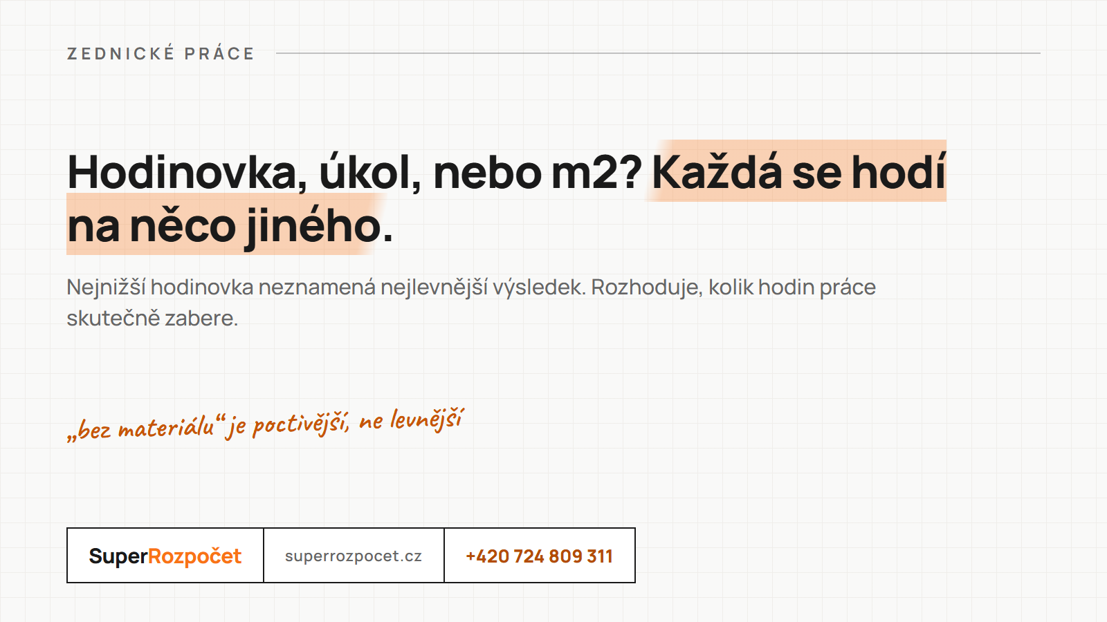 Ceník zednických prací: hodinovka, úkol, nebo cena za m2, každá se hodí na něco jiného